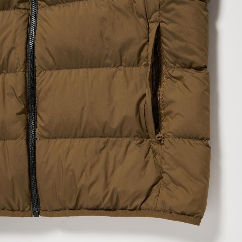 Vestes Uniqlo Ultra Light Down 3d Cut Wide Quilt Color Block Homme Vert Olive | 3983159