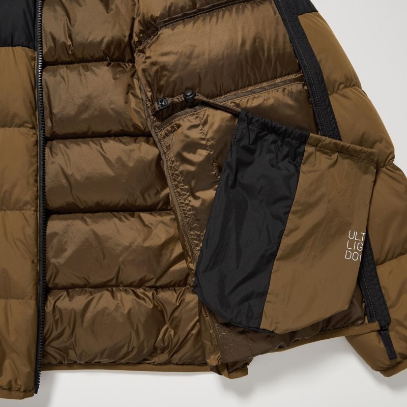 Vestes Uniqlo Ultra Light Down 3d Cut Wide Quilt Color Block Homme Vert Olive | 3983159