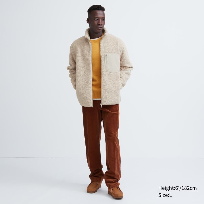 Vestes Uniqlo Windproof Outer Fleece Homme Beige | 1112218