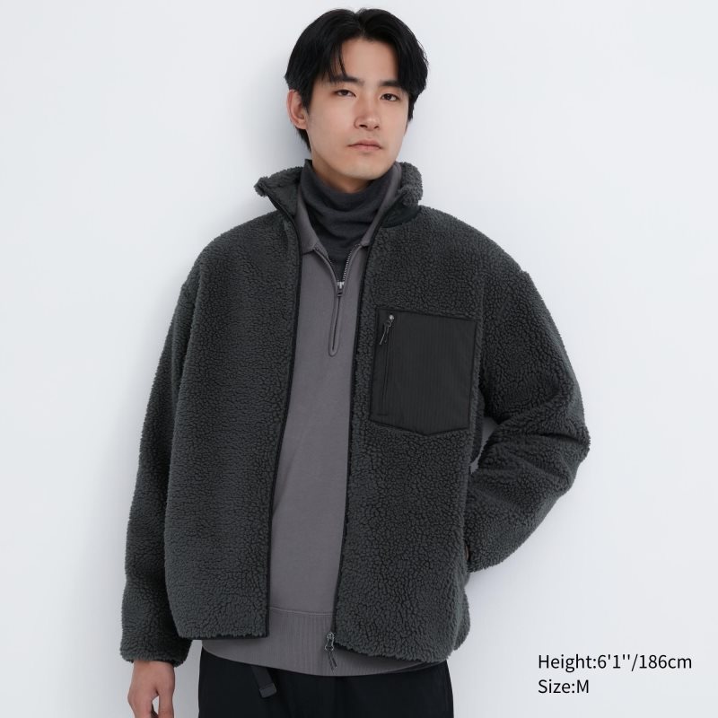 Vestes Uniqlo Windproof Outer Fleece Homme Grise | 67959