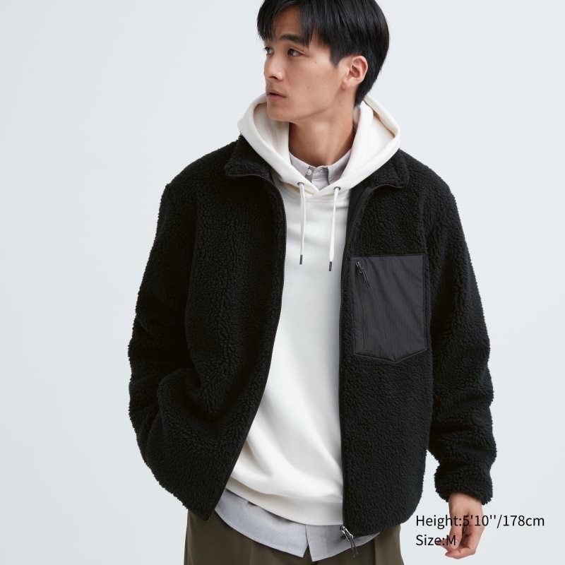 Vestes Uniqlo Windproof Outer Fleece Homme Noir | 1533668